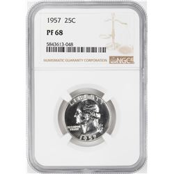 1957 Proof Washington Quarter Coin NGC PF68