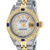Image 1 : Rolex Ladies Two Tone 14K MOP String Diamond Lugs & Sapphire Datejust Wristwatch