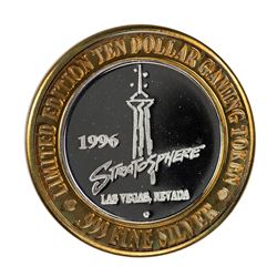 .999 Silver Stratosphere Las Vegas, Nevada $10 Casino Limited Edition Gaming Token