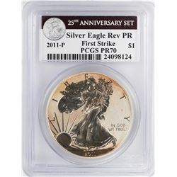 2011-P $1 Reverse Proof American Silver Eagle Coin PCGS PR70 First Strike