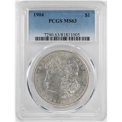 1904 $1 Morgan Silver Dollar Coin PCGS MS63