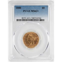 1880 $5 Liberty Head Half Eagle Gold Coin PCGS MS63+
