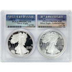 1986-S & 2016-W $1 Proof American Silver Eagle Coin Set PCGS PR69DCAM