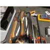Image 2 : LOT OF ASSTD HAND SAWS, AXES & PRY BARS