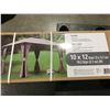 Image 2 : UBERHAUS 10' X 12' GAZEBO (STEEL FRAME, WATERPROOF, UV-TREATED POLYESTER ROOF, LIGHT BROWN CURTAINS