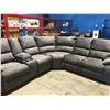 Image 2 : SIGNATURE DESIGN BY ASHLEY DARK GREY UPHOLSTERED POWER RECLINER SECTIONAL SOFA (APPROX 104" X 110")