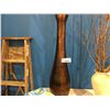 Image 2 : LARGE BROWN GLASS VASE (APPROX 39") WITH RED BAMBOO LEAVES