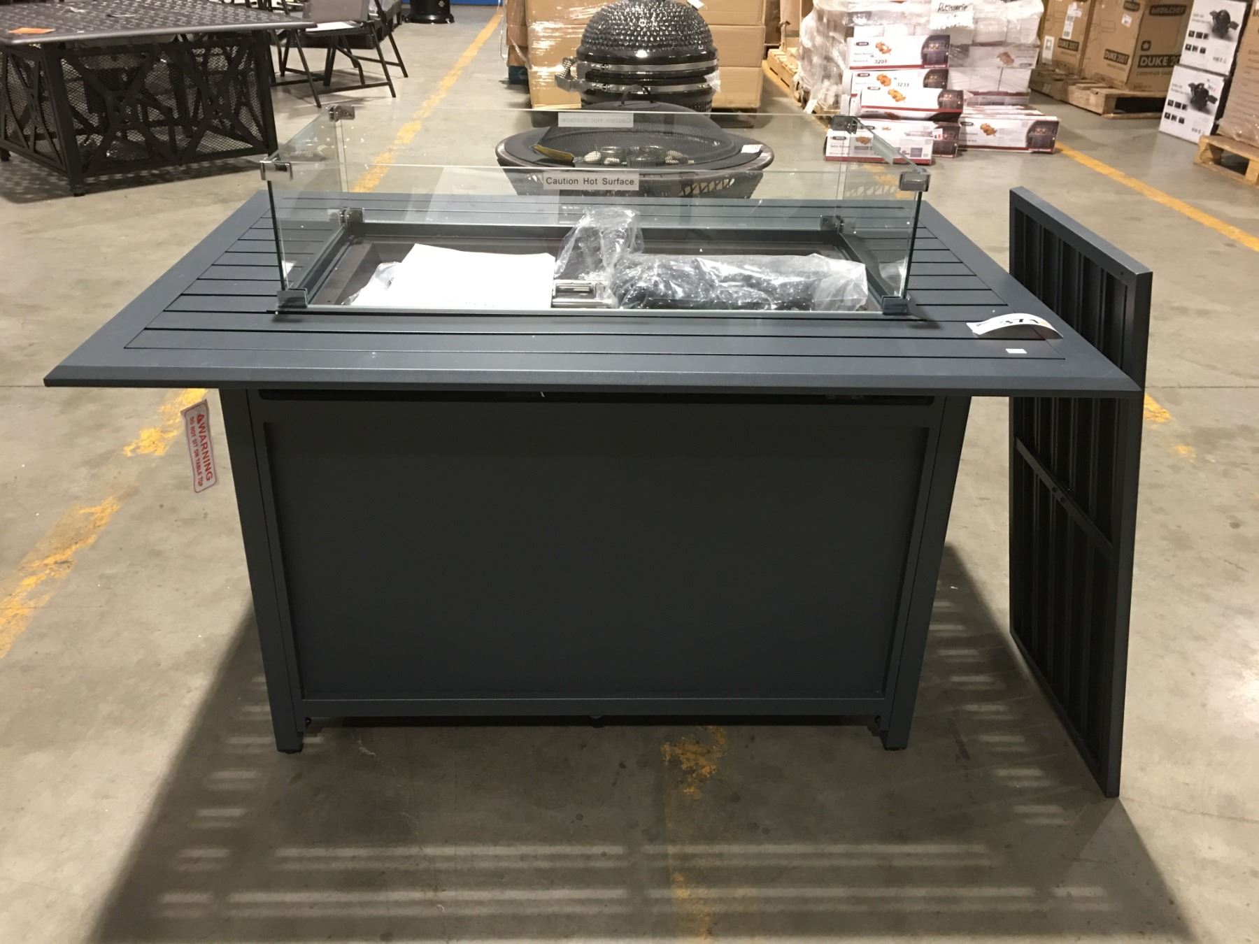 Paramount Fire Table Linear PARAMOUNT GALE RECTANGULAR ALUMINUM CONVERTIBLE OUTDOOR FIRE PIT TABLE ...