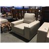 Image 1 : BEIGE SYNTHETIC LEATHER CHAIR - MSRP $1070
