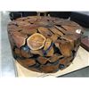 Image 1 : UNIQUE ROUND TEAK TABLE (APPROX 43" DIAMETER) - MSRP $2666
