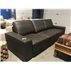 Image 1 : BROWN 3-CUSHION SOFA (APPROX 109" WIDE) SYNTHETIC LEATHER- MSRP $2045