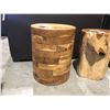 Image 2 : TEAK SIDE TABLE/STOOL (APPROX 13.5" DIAMETER X 17.5" H)