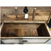 Image 2 : ANTIQUE FINISH WOOD STORAGE TRUNK (APPROX 38" W X 18" D X 18" H)