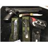 Image 2 : GROUP LOT- PELLET GUN, 2 X CUTLERY IN BELT HOLSTERS, 2 KNIVES IN HOLSTERS - AMERICAN CLASSIC PELLET
