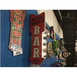 BAR' METAL SIGN WITH LIGHTS APPROX 25" TALL