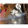 Image 8 : TABLE LOT OF ASSTD ELECTRICAL ITEMS (POT LIGHTS, ELECTRICAL BOXES, BULBS, DIMMER SWITCHES ETC)