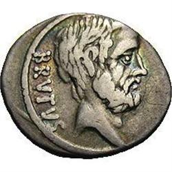 M. Junius Brutus. 54 B.C. AR denarius (18 mm, 3.89 g). M. Junius Brutus.