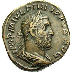 Philip I. A.D. 244-249. AE sestertius (27 mm, 17.24 g). Philip I.