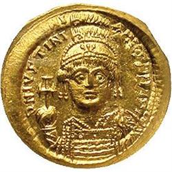 Justinian I. A.D. 527-565. AV solidus (20 mm). Constant Justinian I.