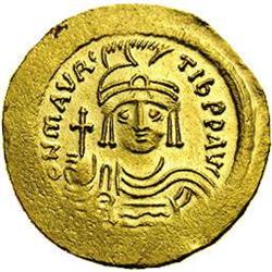 Maurice Tiberius. A.D. 582-602. AV solidus (22 mm, 4.46 Maurice Tiberius.