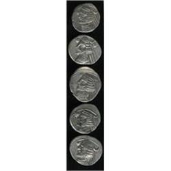 Lot of five Parthian drachms of Orodes II, 57-38 B.C. A Lot of five Parthian drachms of Orodes II, 5