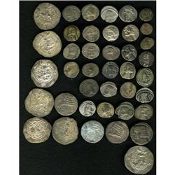 Lot of forty Parthian, Elymaian and Sasanian coins. Inc Lot of forty Parthian, Elymaian and Sasanian