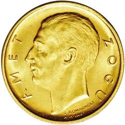 King Zog I gold 10 Franga Ari 1927R, KM9, Fr-3, Choice King Zog I gold 10 Franga Ari 1927R,