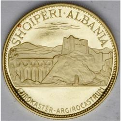 Argirocastrum Ruins gold 50 Leke 1970, KM53.3, Proof. V Argirocastrum Ruins gold 50 Leke 1970,
