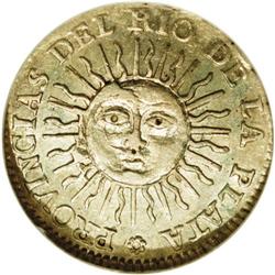Rio de la Plata. 1/2 Real 1813J-PTS, KM1.1, MS63 NGC, l Rio de la Plata. 1/2 Real 1813J-PTS, 