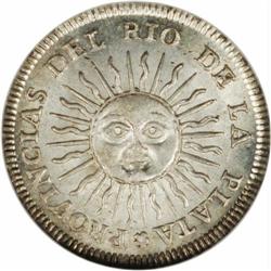 , . 1000 MS MS64 NGC. Rio de la Plata. Real 1813J-PTS, 