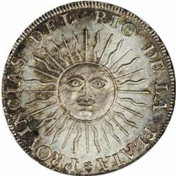 , . 1000 MS MS63 NGC. Rio de la Plata. 2 Reales 1813J-PTS, 