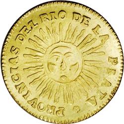 Rio de la Plata. Gold 2 Escudos 1826RA, KM19.2, Friedbe Rio de la Plata. Gold 2 Escudos 1826RA,