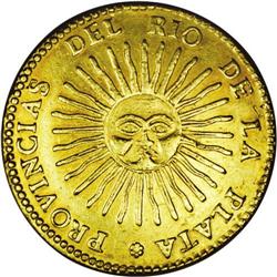 Rio de la Plata. Gold 8 Escudos 1833 RA-P, KM21, modera Rio de la Plata. Gold 8 Escudos 1833 RA-P,