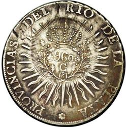 Cuiaba. 960 Reis Counterstamp, Crowned 960 Over C (1821 Cuiaba. 960 Reis Counterstamp, Crowned 960 O
