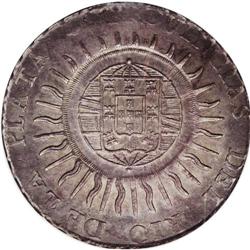 , . 1000 MS AU58 NGC. Cuiaba. 960 Reis (1821), 960 Over C Counterstamp, 