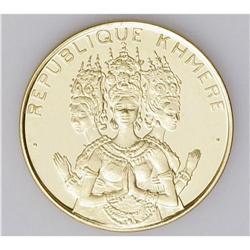 A pair of gold 50,000 Riels including, Cambodian Dancer A pair of gold 50,000 Riels including,