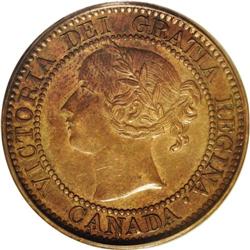 Victoria Cent 1859 Dpn9 T1, KM1, AU55 PCGS, this is t Victoria Cent 1859 Dpn9 T1,