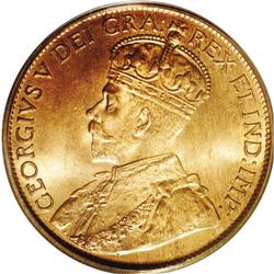 George V Cent 1914 KM21 MS65 PCGS, Great coin with ful George V Cent 1914,