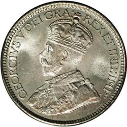 George V 10 Cents 1919, KM23, MS66 PCGS, a full white s George V 10 Cents 1919,