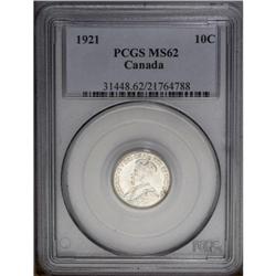 George V 10 Cents 1921 KM23a PCGS Graded MS62, George V 10 Cents 1921,