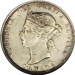 Victoria 25 Cents 1885, KM5, NGC Graded MS61, This is o Victoria 25 Cents 1885,