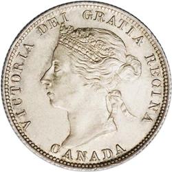 Victoria 25 Cents 1889, KM5, with a recut 5.a grey tone Victoria 25 Cents 1889,