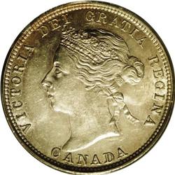 Victoria 25 Cents 1890H, KM5, PCGS MS62 nice example wi Victoria 25 Cents 1890H,