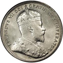 Edward VII 25 Cents 1907, KM11 MS63 PCGS, fully lustrou Edward VII 25 Cents 1907,