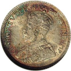 George V 10 Cents 1934, KM23a, MS67 NGC. Mottled grey w George V 10 Cents 1934,