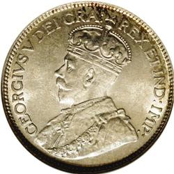 George V 25 Cents 1921, KM24a, MS63 NGC, typical soft s George V 25 Cents 1921,