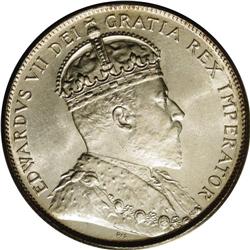 Edward VII 50 Cents 1902 KM12, MS63 PCGS, super nice ex Edward VII 50 Cents 1902,