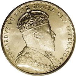 Edward VII 50 Cents 1906, KM12, MS63, an attractive bri Edward VII 50 Cents 1906,