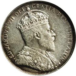 Edward VII 50 Cents 1907, KM12, AU53 NGC, a dark grey e Edward VII 50 Cents 1907,