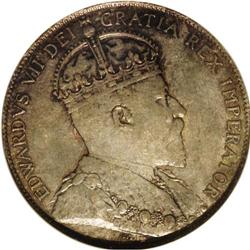 Edward VII 50 Cents 1908 KM12 AU58 NGC, a dark grey to Edward VII 50 Cents 1908,